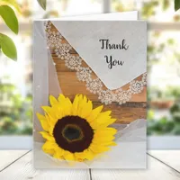 Rustic Sunflower and Lace Country Thank You