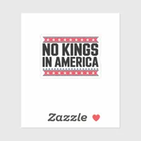 No Kings In America USA Minimal Clean Sticker