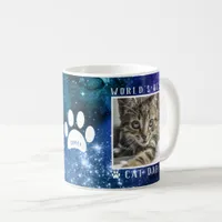World's Best Cat Dad Paw Prints Name Photo Space Coffee Mug