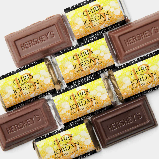 Elegant 13th Citrine Wedding Anniversary Hershey's Miniatures