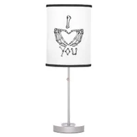 Skeleton Hands Making A Heart Subtle Expression Table Lamp