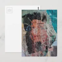 A Face Mixed Media Collage Postcard