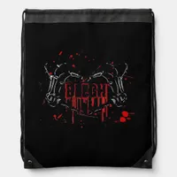Blegh Breakdown Skeleton Heart Hands Emo Screamo Drawstring Bag