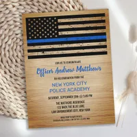 Budget Police Graduation Invitation Thin Blue Line