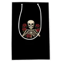 Skeleton Heart Hands With Red Roses – Romantic Got Medium Gift Bag