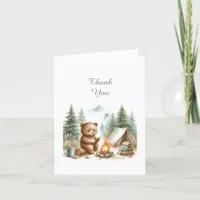 Camping Baby Bear Baby Shower Thank You Note Card