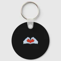 Skeleton Heart Hands Classic Basic Halloween Style Keychain