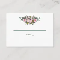 Blush Floral Wedding Place Cards