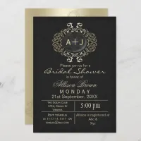 Black Gold bridal shower  Invitation