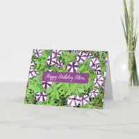 Happy Birthday Mom  Purple Petunias Card