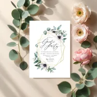 Elegant Pastel Eucalyptus and Anemone Garden Party Invitation