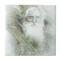 Frosted vintage Santa Claus Ceramic Tile