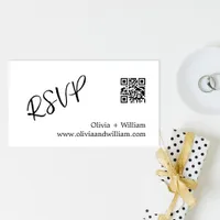 Modern QR Code Wedding RSVP Card