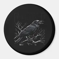 Crow, F-Caw-F Funny Bird Minimal Clean Magnet