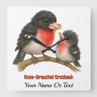 Stunning Rose Breasted Grosbeak Clock