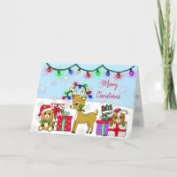 Merry Christmas Wishes Whimsical Reindeer Card