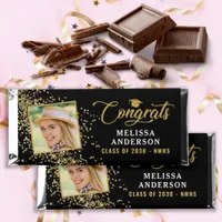 Black Gold Graduate Photo Personalized Graduation Hershey Bar Favors