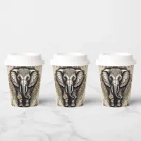 Majestic Elephant Mandala Paper Cups