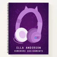 Personalized Purple Gaming Controller School Noteb Notebook