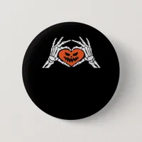 Skeleton Hands A Spooky Halloween Heart Classic Button
