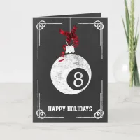 chalkboard billiard player Christmas Cards