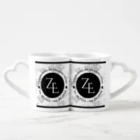 Elegant 60th 75th Diamond Wedding Anniversary Coffee Mug Set
