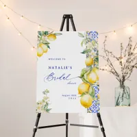 Floral Lemon Mediterranean Bridal Shower Welcome Foam Board