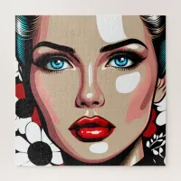 Pop Art Ai Comic Book Woman's Face Jigsaw Puzzle