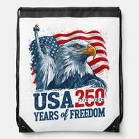 USA 250 America's Semiquincentenl Liberty & Eagle Drawstring Bag