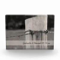 Rural Fence Post Country Ranch Wedding Keepsake Acrylic Award