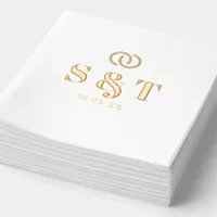 Sunshine Typography Wedding Rings ID1048  Foil Napkins