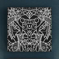 Modern Black And White Abstract Tribal Chalk Lines Canvas Print