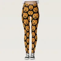 Halloween Jack o Lantern Pumpkins Pattern Leggings