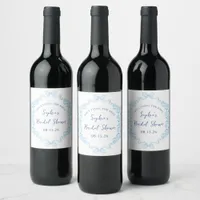  "Tie the Knot" Something Blue Bow Bridal Shower  Wine Label