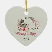  Wolf and baby Our First Mother's Day Together Ceramic Ornament