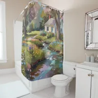 Woodland Haven: A Tranquil Retreat in the woods Shower Curtain