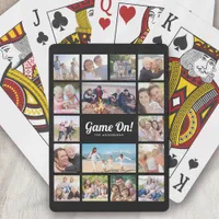 Game On! Monogram Retro Photo Collage 16 Pictures Poker Cards
