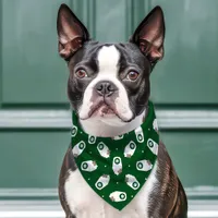 Green Polka Dot Pup Cup Pattern Pet Bandana Collar