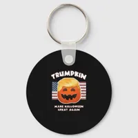 Trumpkin Funny Pumpkin Pie Pun Usa Liberals Hallow Keychain
