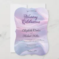 Whispers of Silk: Dreamy Pastel Waves Pink Blue  Invitation