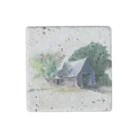 Stone Magnet - Rural Barn Painting