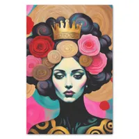 Woman With Gold Crown Decoupage Tissue Paper