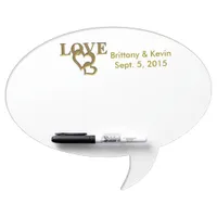 Gold Love and Hearts, Names & Date Dry-Erase Board