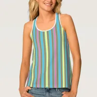 Stripy pastel stripes candy colored tank top