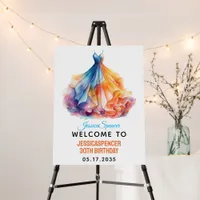 Watercolor Dress 30th Birthday Elegant & Feminine Foam Board