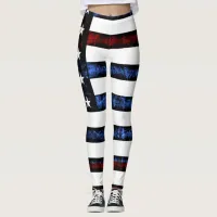 US American Flag Patriotism Red White Blue Legging