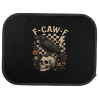 Halloween F Caw F Raven Bird Checkered Vintage Sty Car Floor Mat