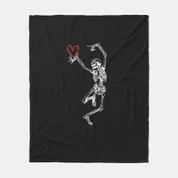 Skeleton Hand Heart Valentines Day Fleece Blanket