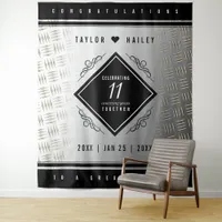 Elegant 11th Steel Wedding Anniversary Celebration Tapestry