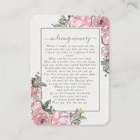 Pink Roses Photo Funeral Memorial Poem Card